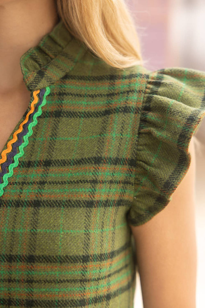 Rick rack Plaid Flannel Top