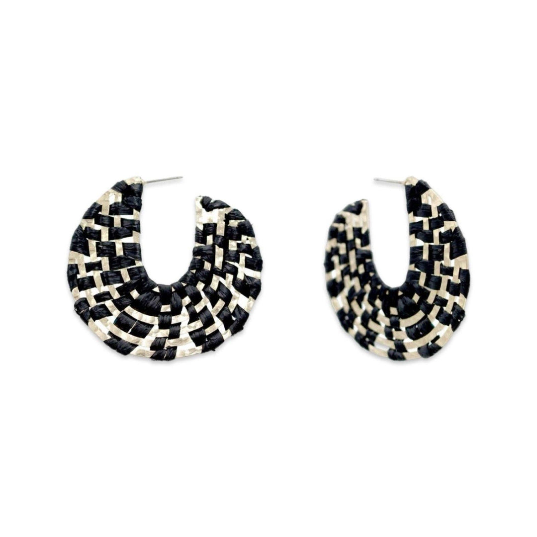 Raffia Wrapped Hoop Earrings