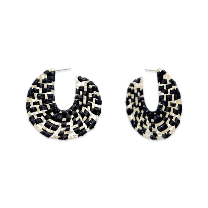 Raffia Wrapped Hoop Earrings