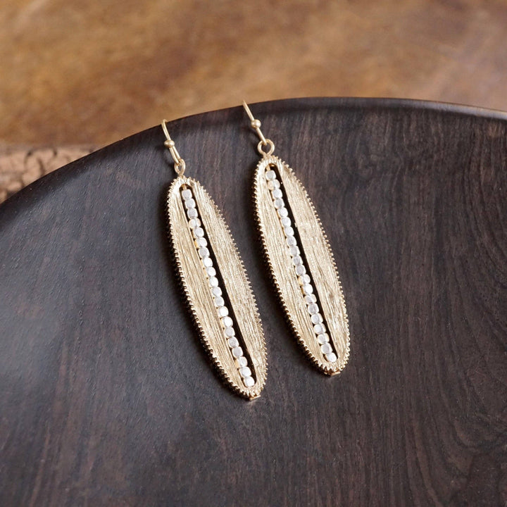 Elongated Oval Dangle Earrings