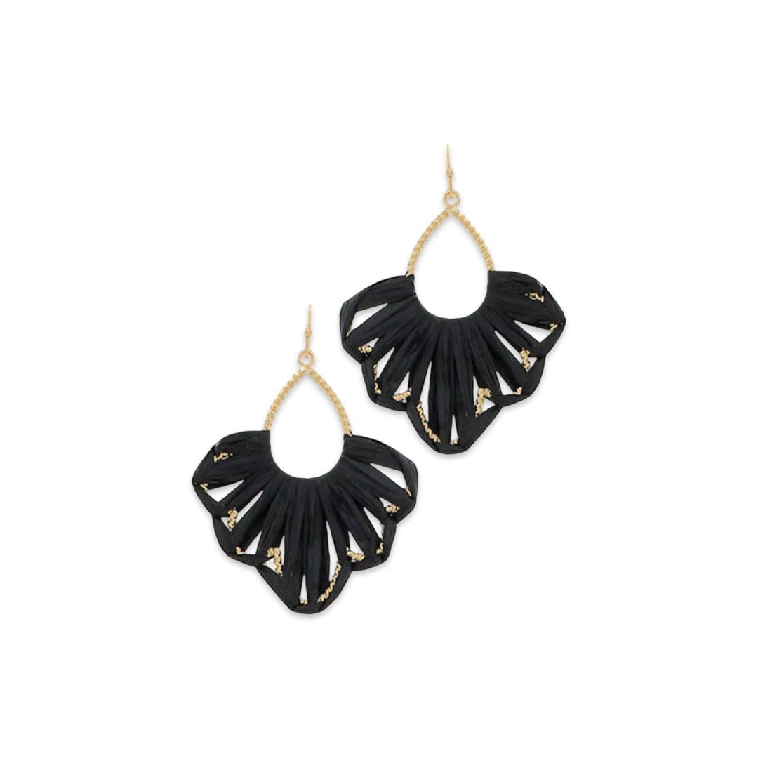 Wrapped Raffia Scalloped Earrings