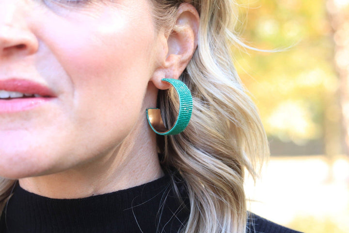 Lux Beaded Hoops