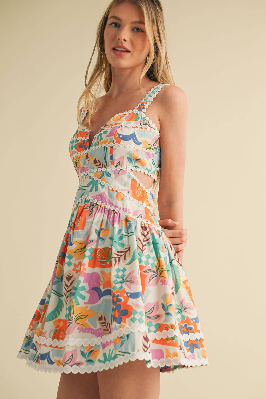 TROPICAL CUT OUT DRESS