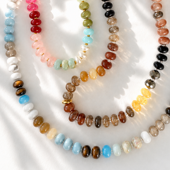 Beaded Necklace – Natural Stone Beads Mix