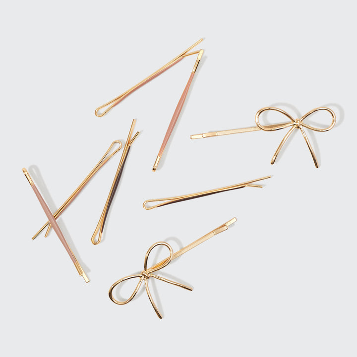 Cloud & Bow Bobby Pins 8pc Set