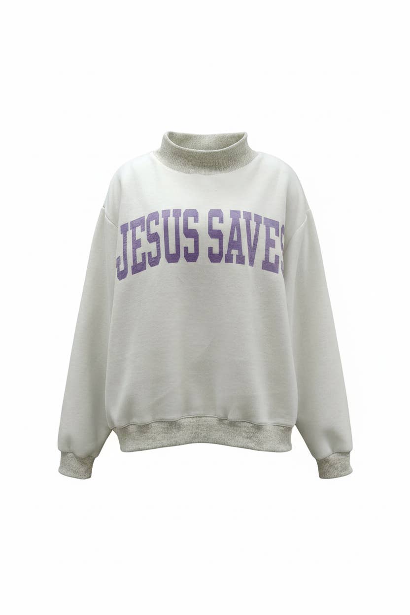 CROSS &JESUS SAVES' Reversible Sweatshirt