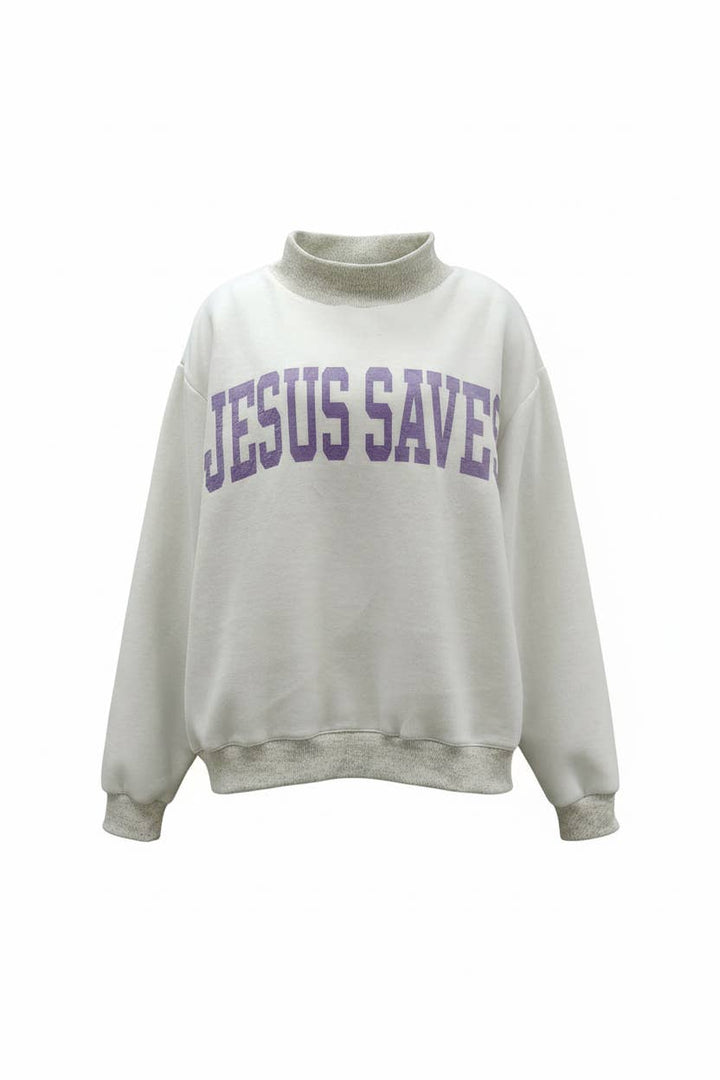 CROSS &JESUS SAVES' Reversible Sweatshirt