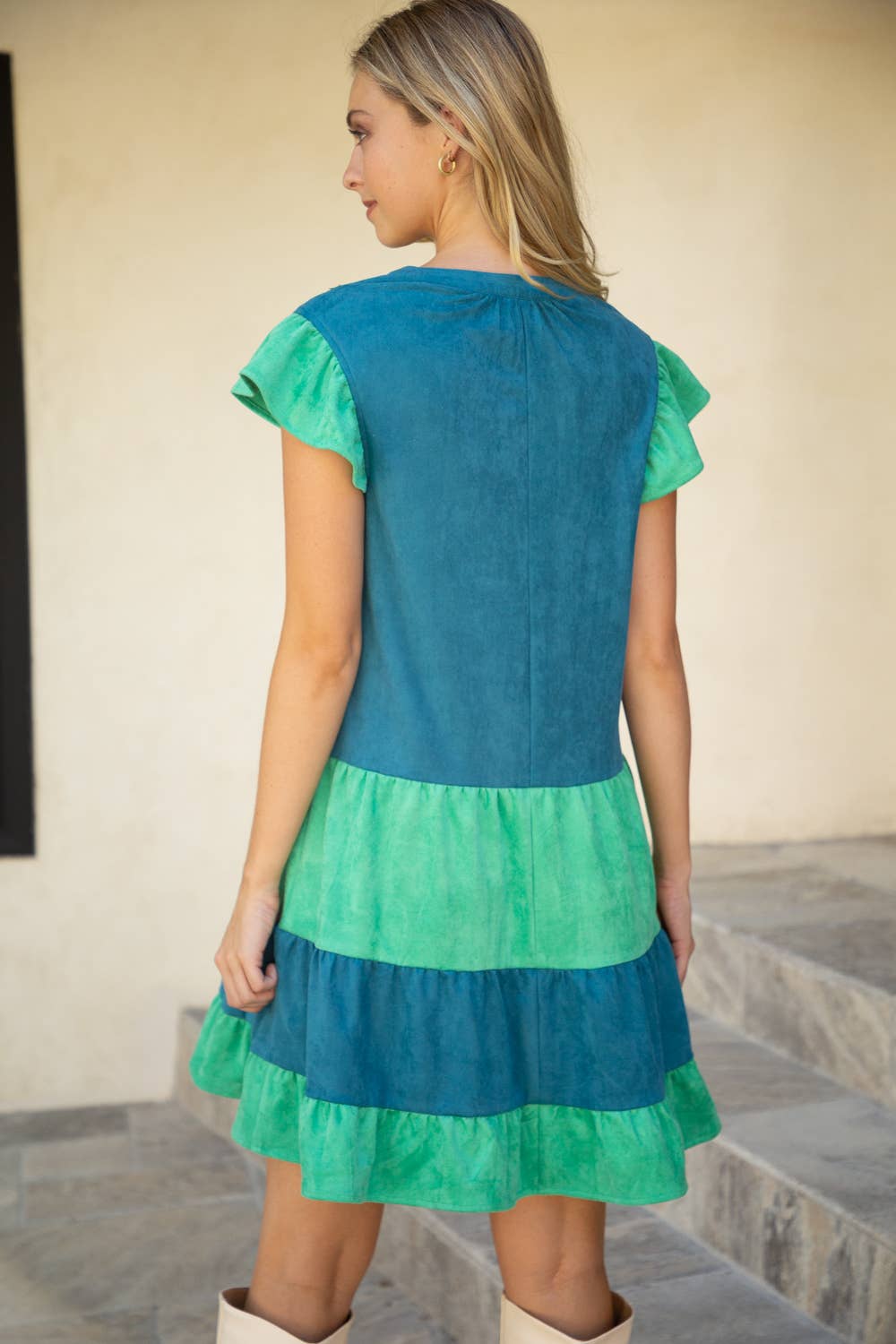 Wavy Color Block Dress