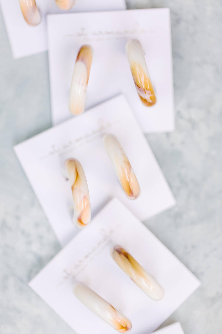 Latte Chunky Hoop Earrings