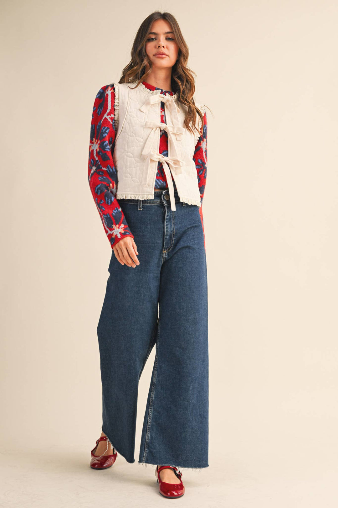 QUILTED BOW VEST