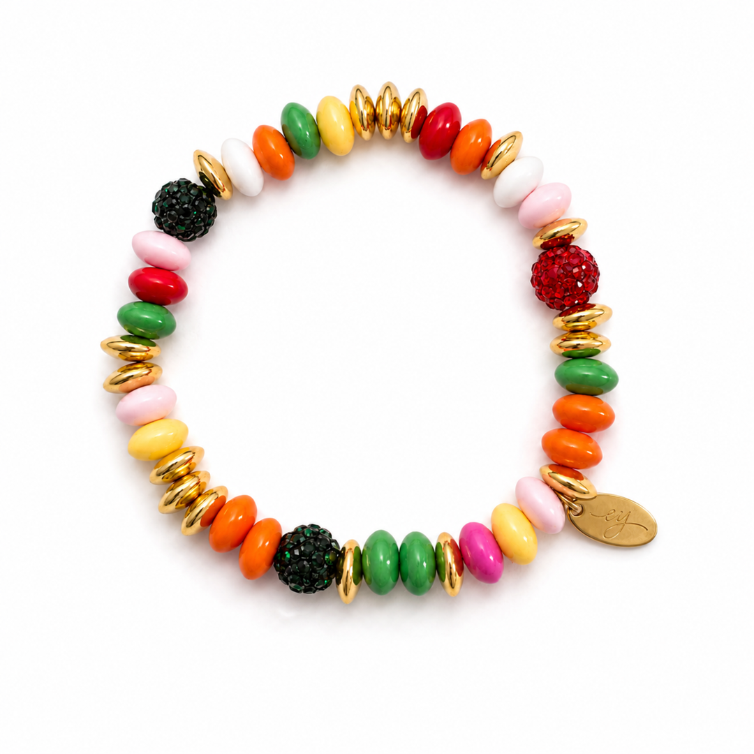 Festive Color Bead Stretch Bracelet