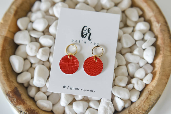 Harper mini earrings red