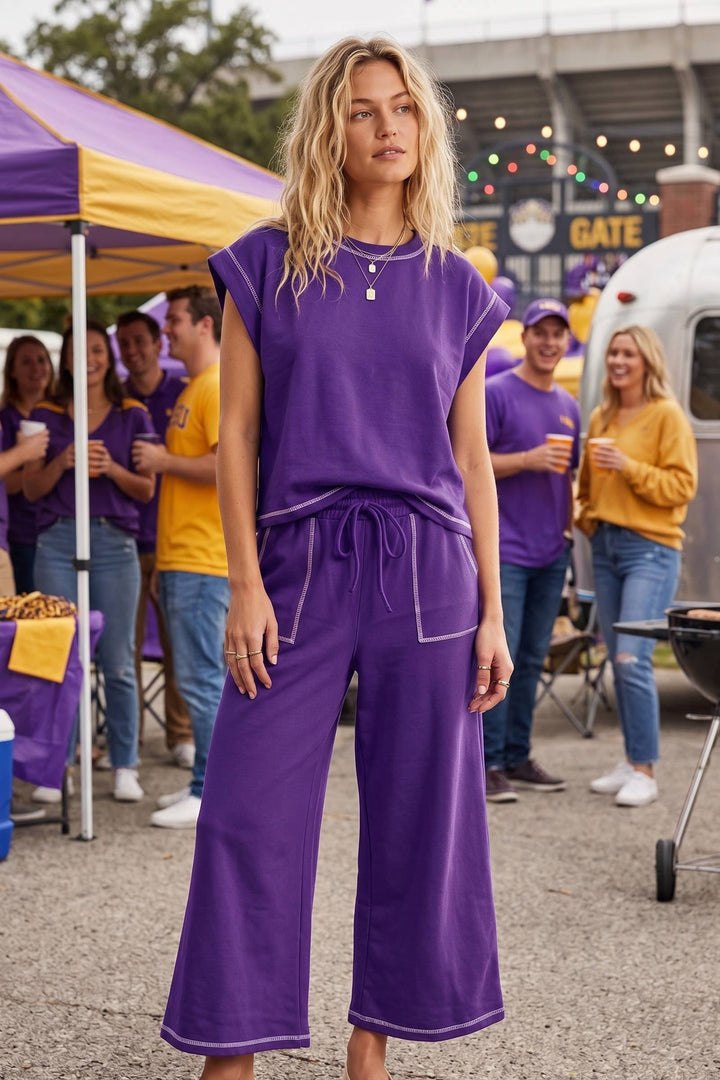 Scuba Contrast Stitch Lounge Set