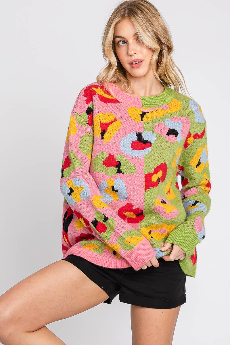 Retro Flower Sweater