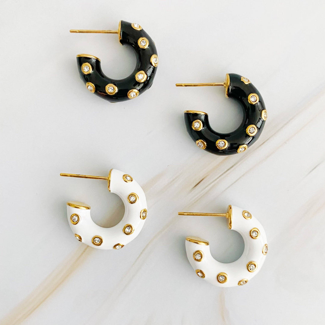 Jeweled Candy Hoop Earrings