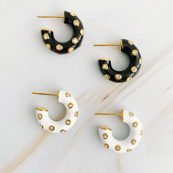 Jeweled Candy Hoop Earrings