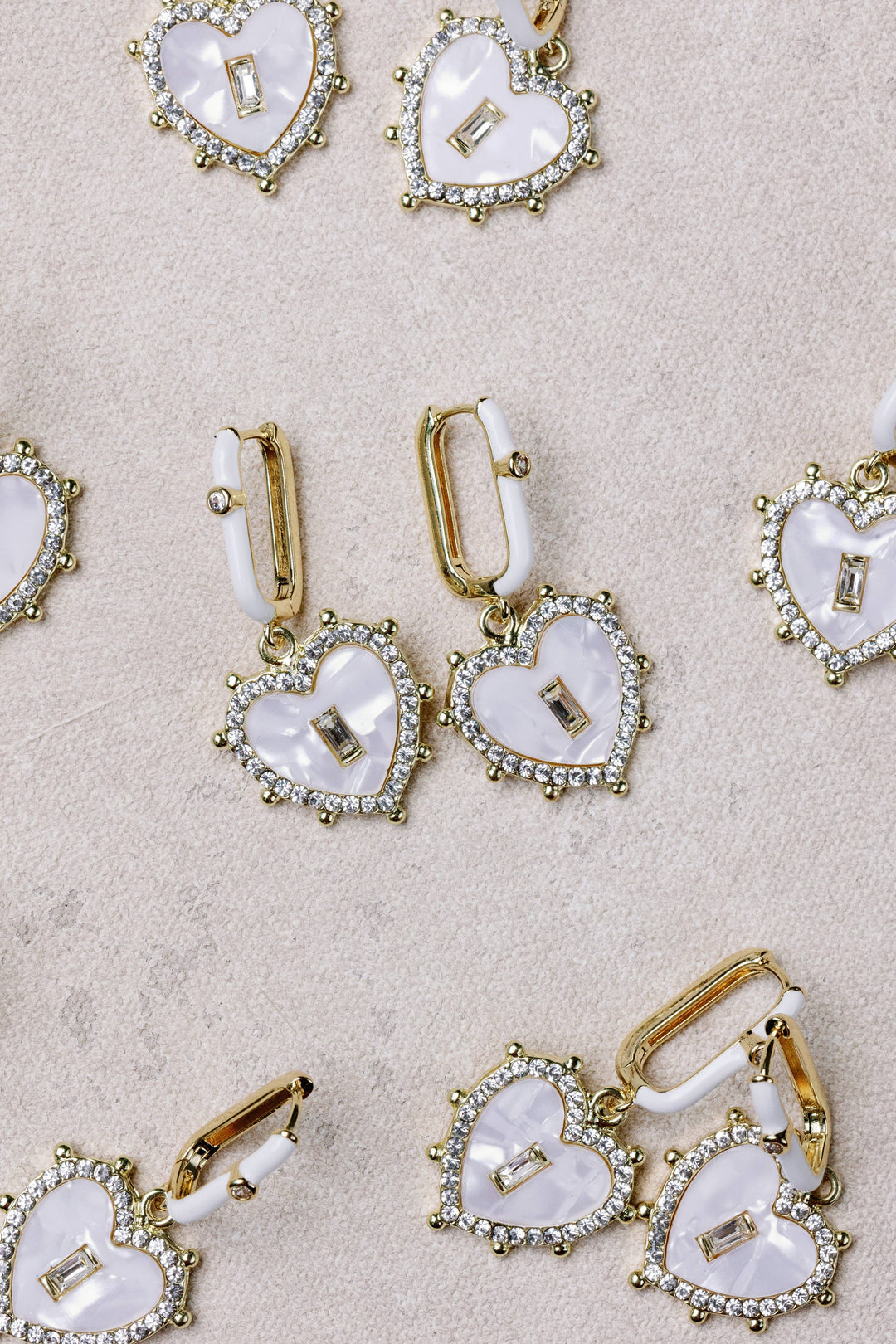 Diamond Capri Heart  Earrings