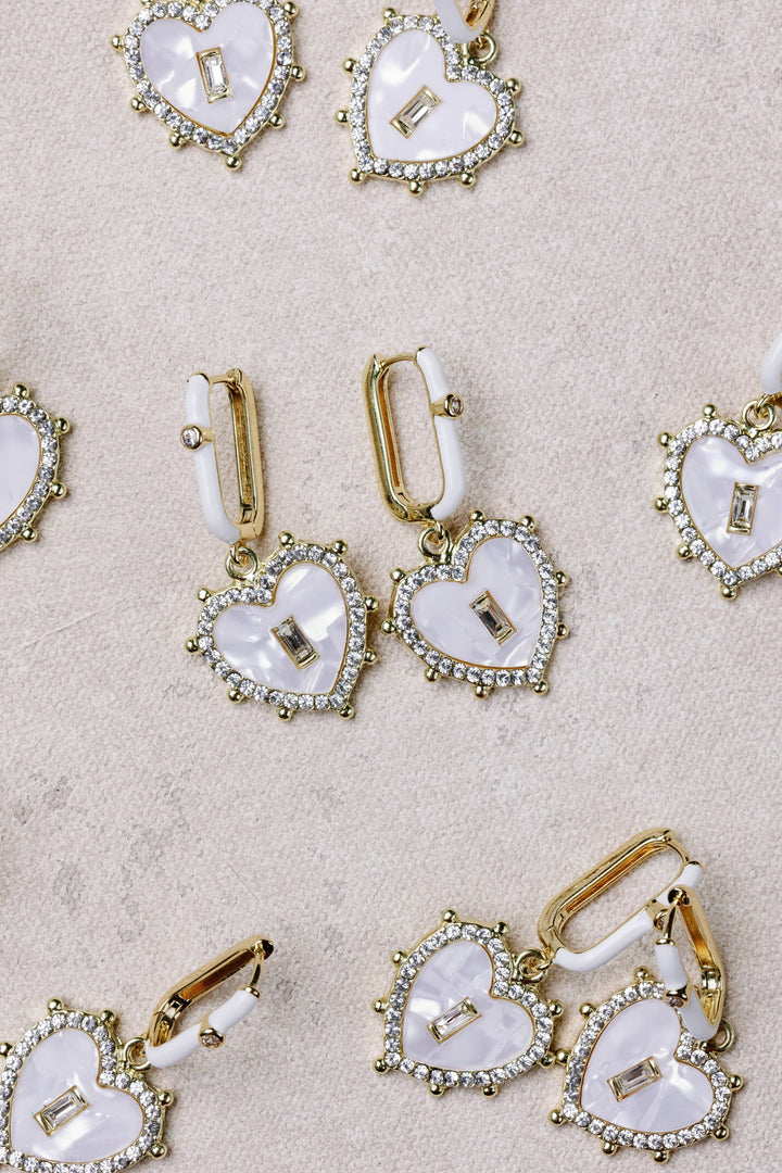Diamond Capri Heart  Earrings