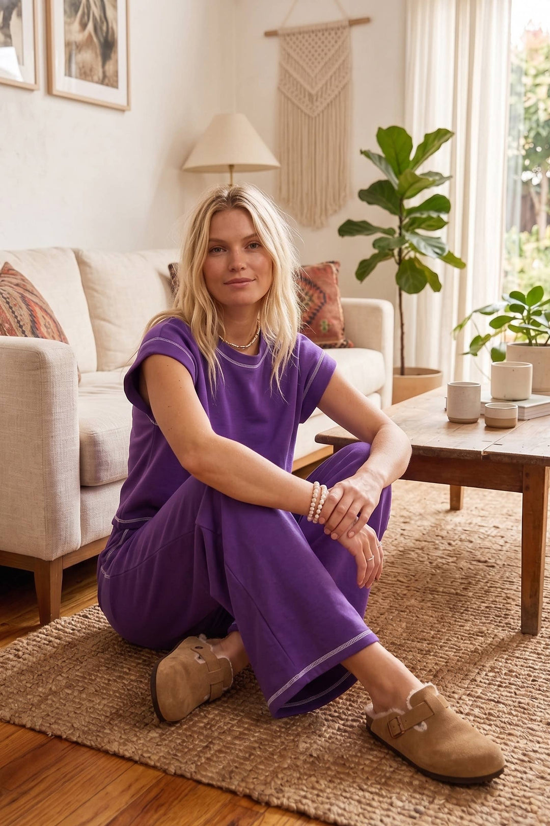 Scuba Contrast Stitch Lounge Set