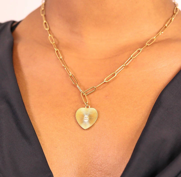 Paperclip Necklace w/ Heart Charm