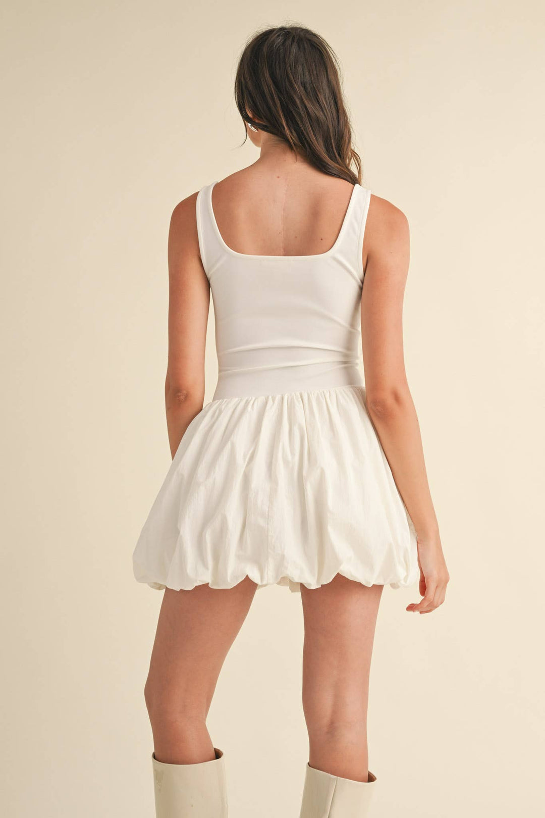 BUBBLE HEM MINI DRESS