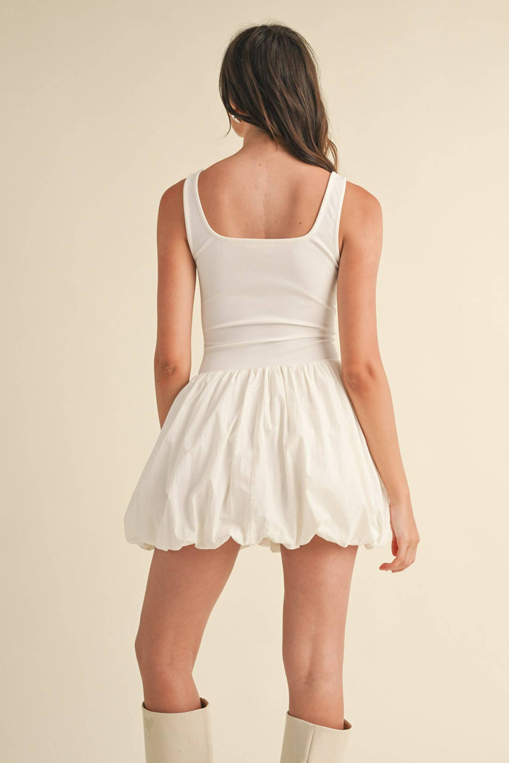BUBBLE HEM MINI DRESS