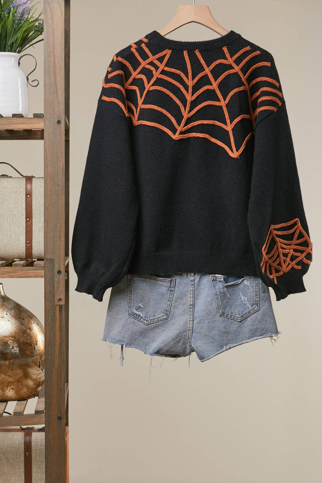 Halloween Spider Web and Spider Sweater
