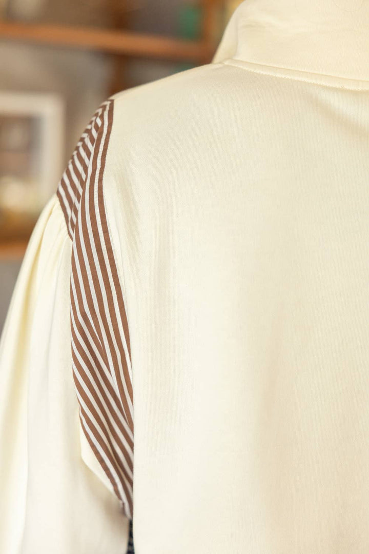 Half Snap Peplum Sweatshirt