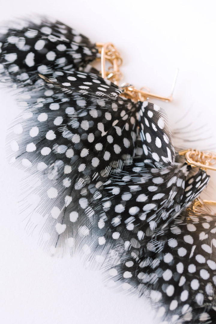 Spotted Feather Earrings