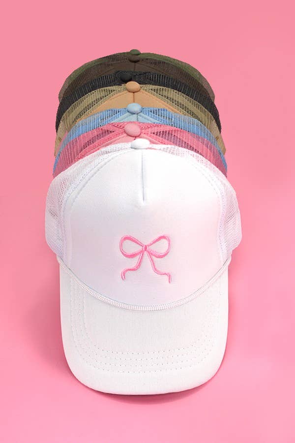 RIBBON BOW TRUCKER HAT