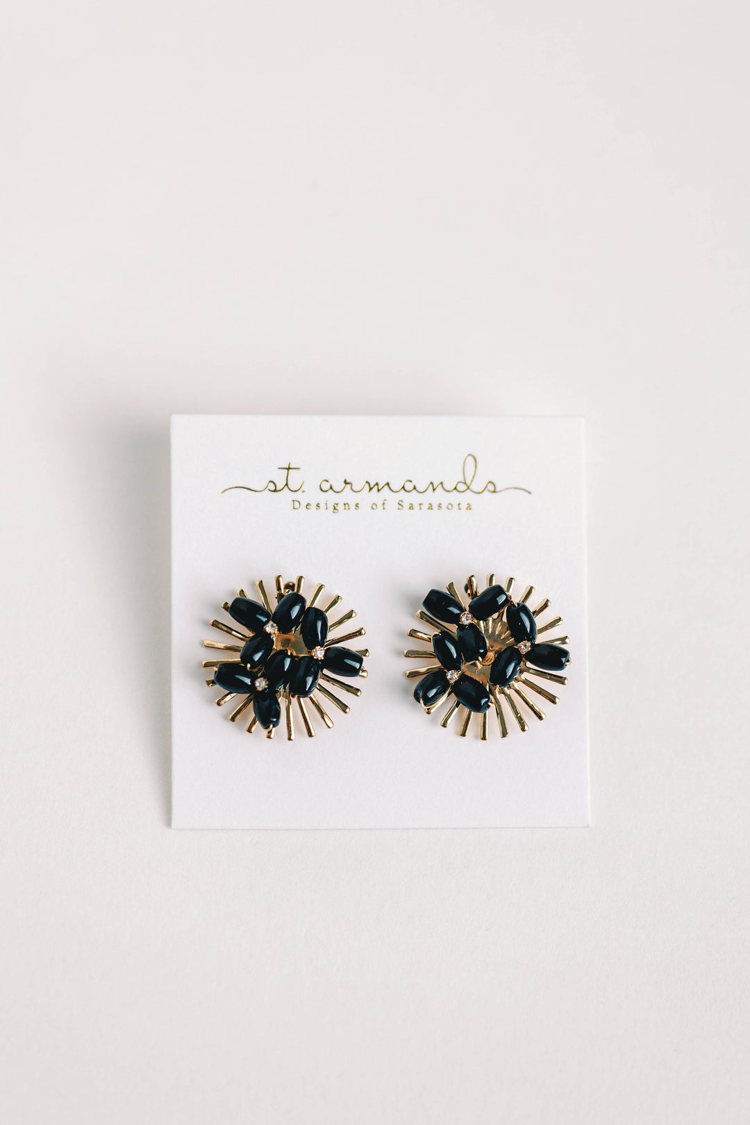 Black Sunburst Earrings
