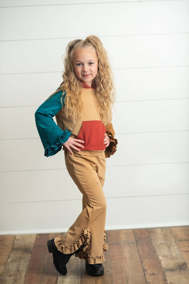 Girl's Ruffle Hooded Set