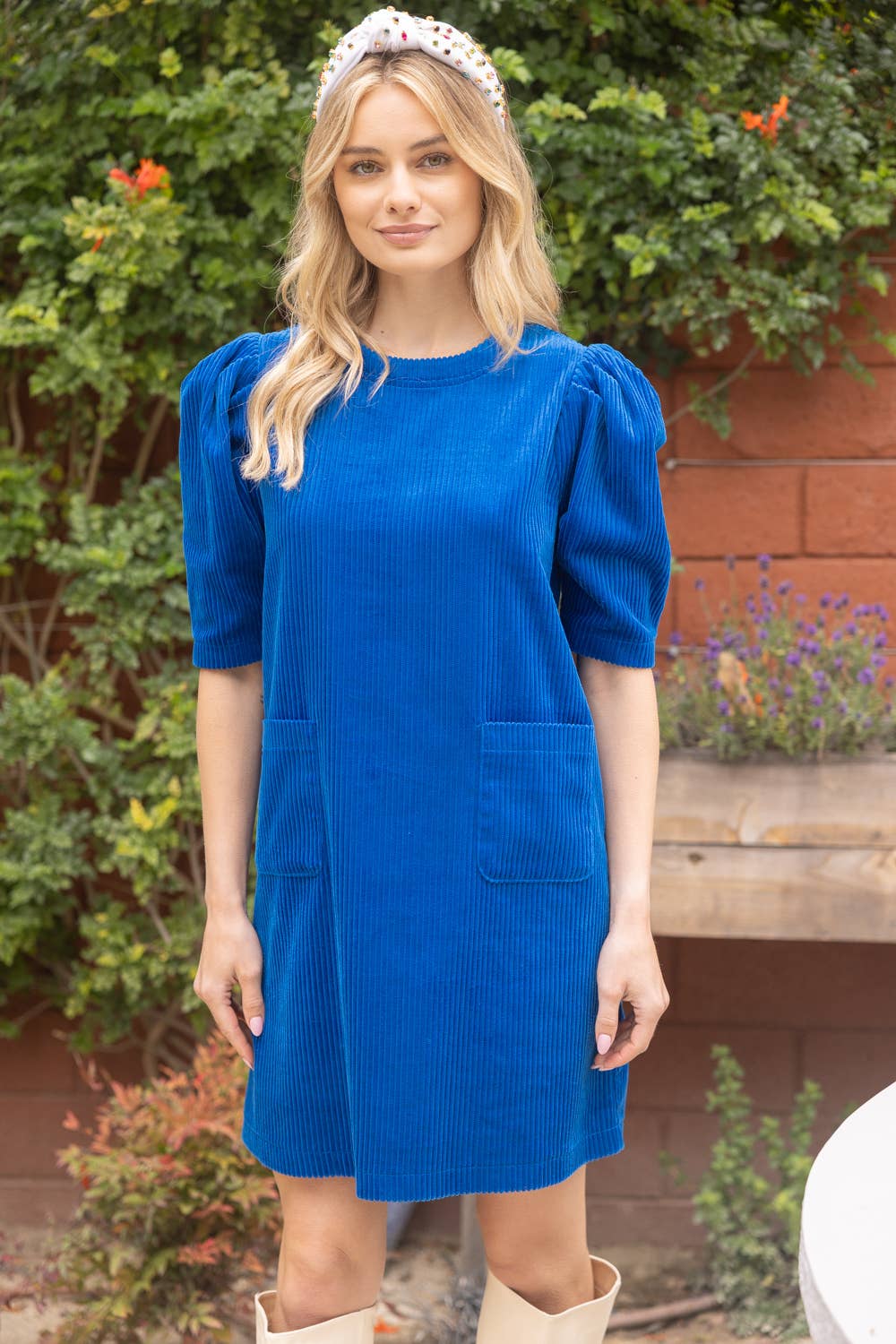 Royal Blue Corduroy Dress