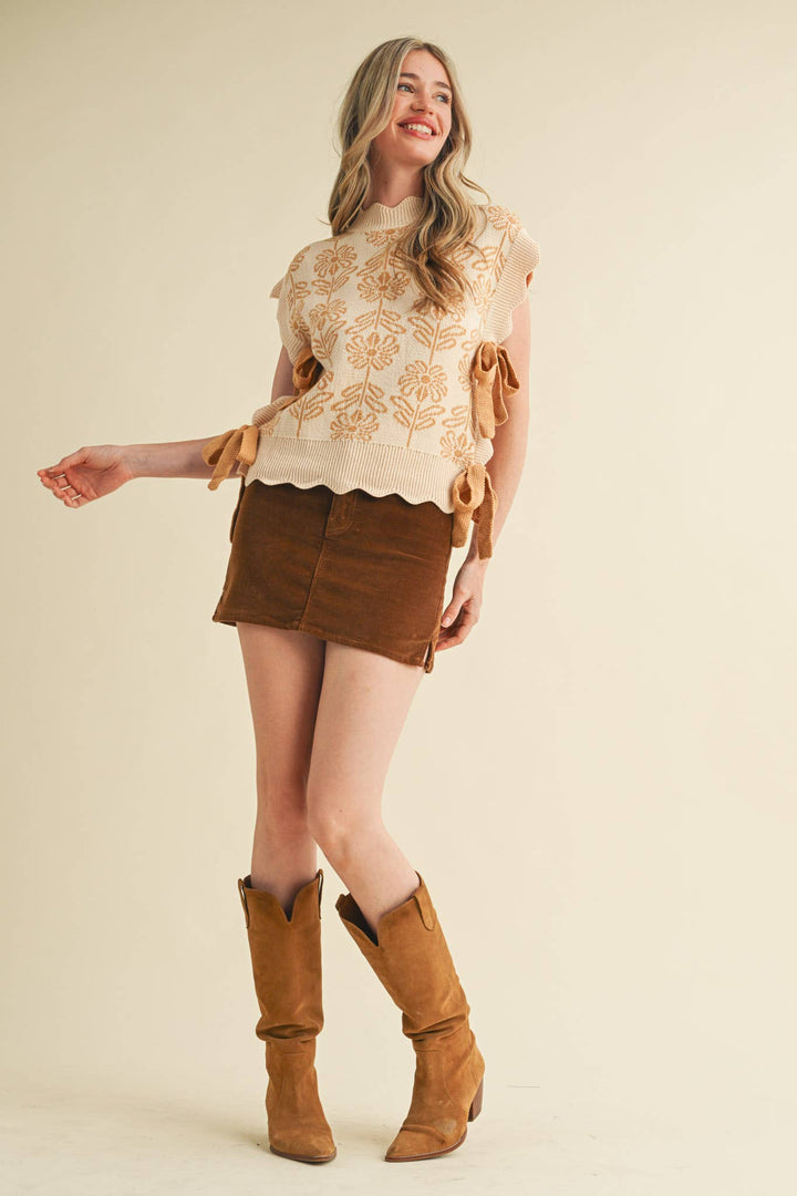FLORAL SWEATER VEST