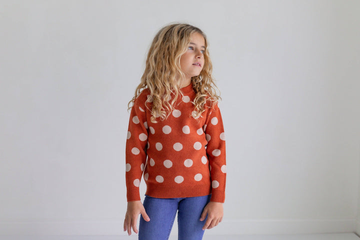 Rust Polka Dot Sweater