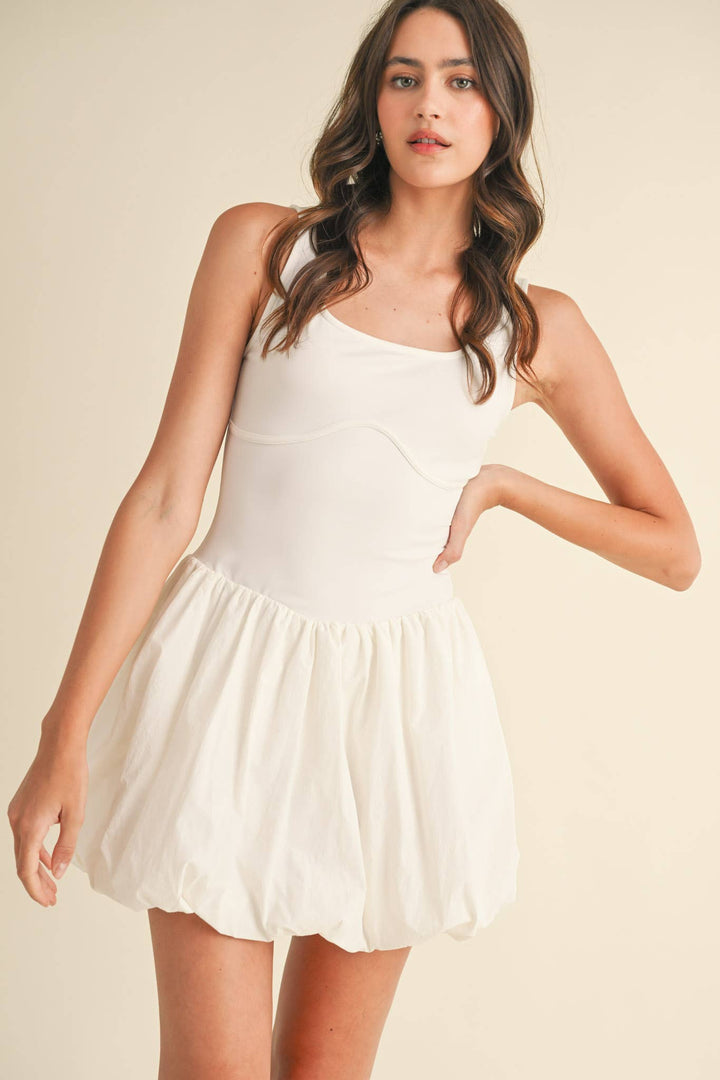 BUBBLE HEM MINI DRESS