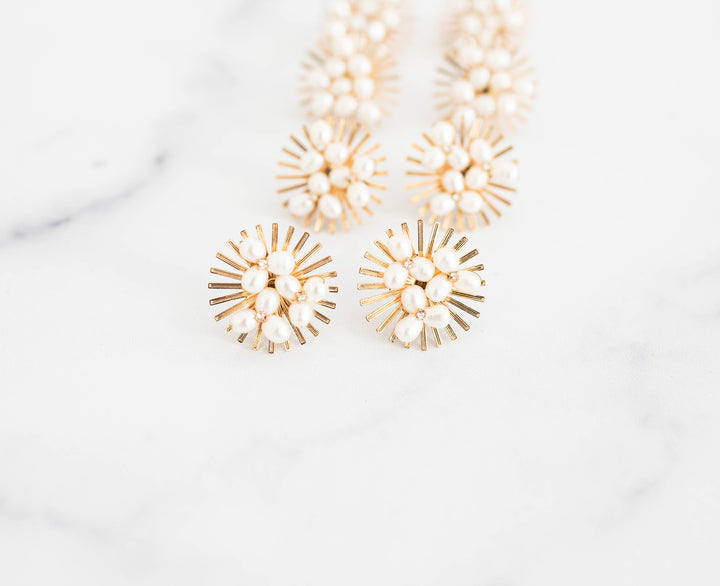 Sunburst Pearl Earrings