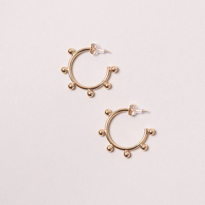 14K Gold-Dipped Post Round Earring