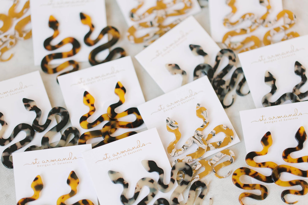Tortoise Snake Earrings
