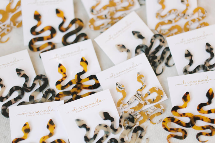 Tortoise Snake Earrings