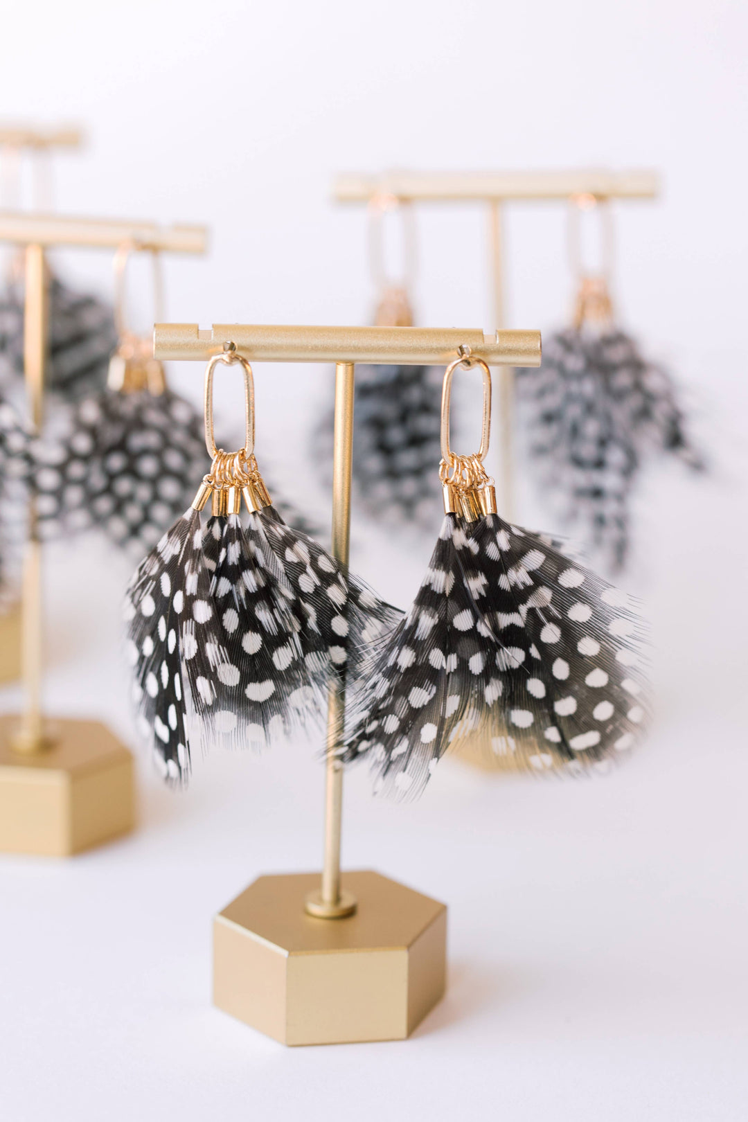 Spotted Feather Earrings