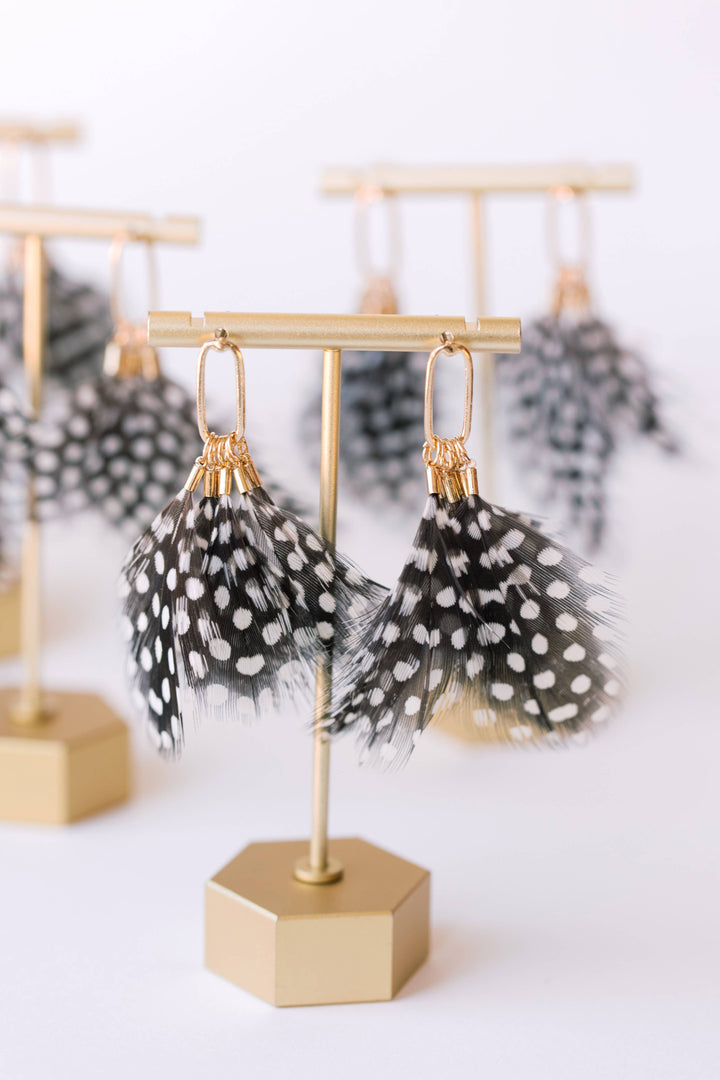 Spotted Feather Earrings