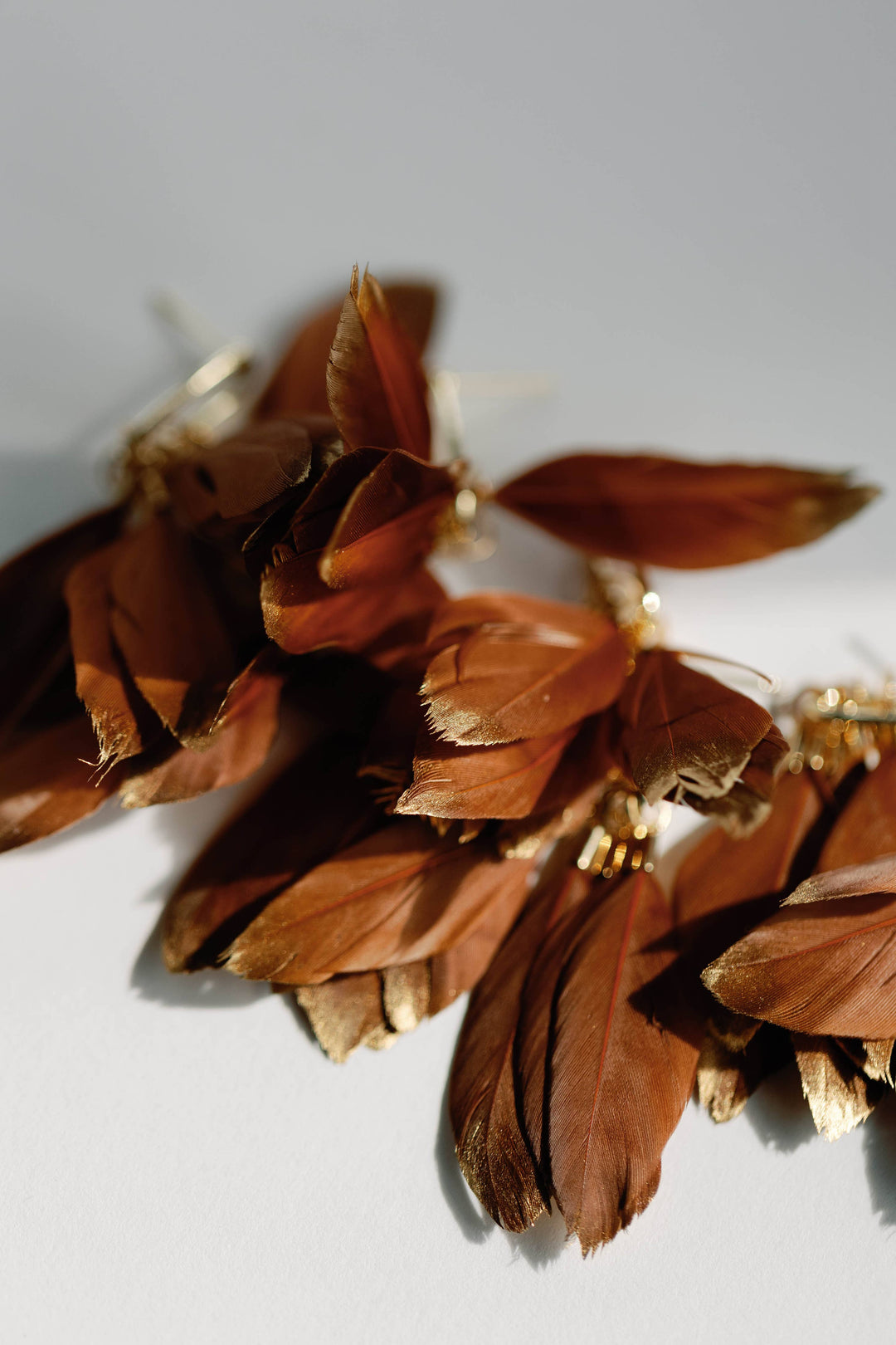 Caramel Feathers Earrings