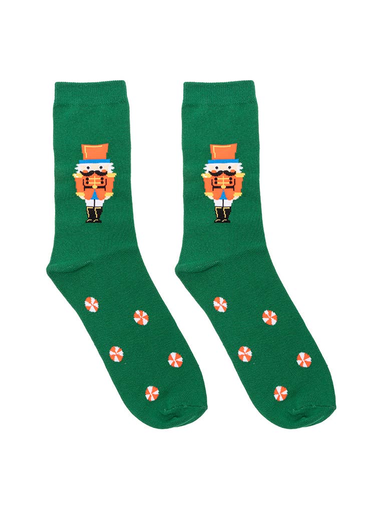 Green 3D package Nutcracker Socks