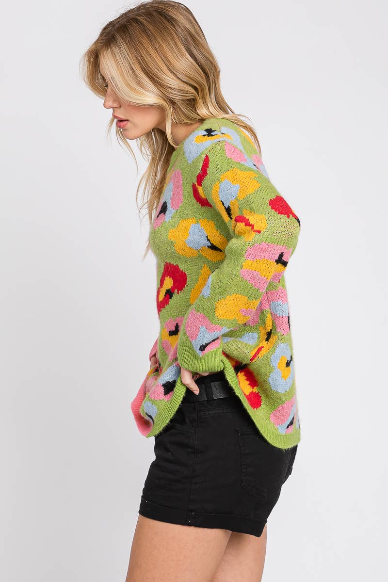 Retro Flower Sweater