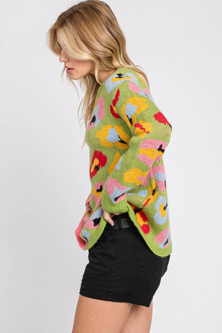 Retro Flower Sweater