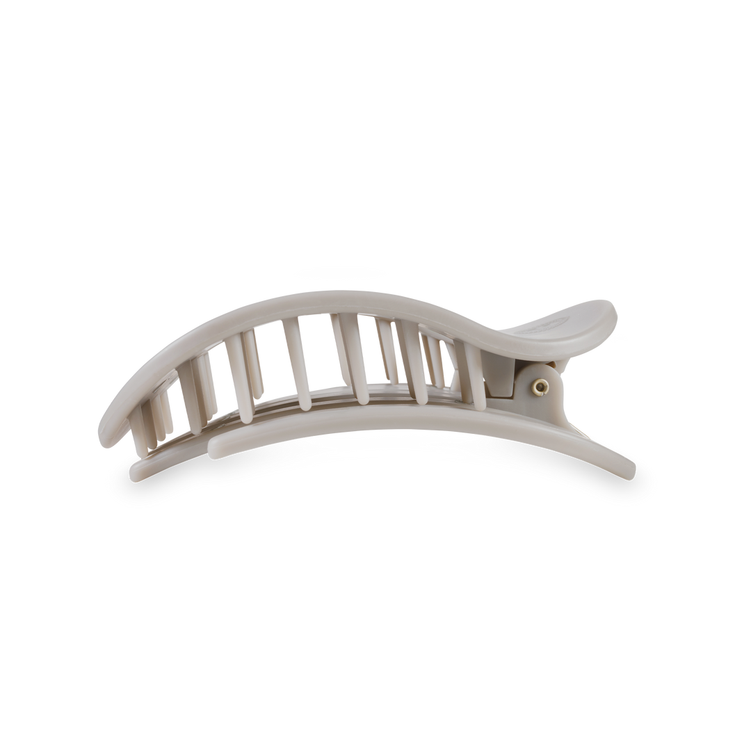 Round Flat Hair Clip | Med. | Silver Flames