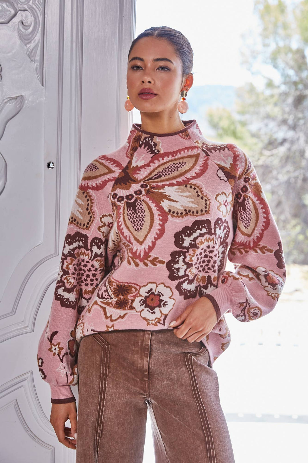 BOLD FLORAL & PAISLEY SWEATER