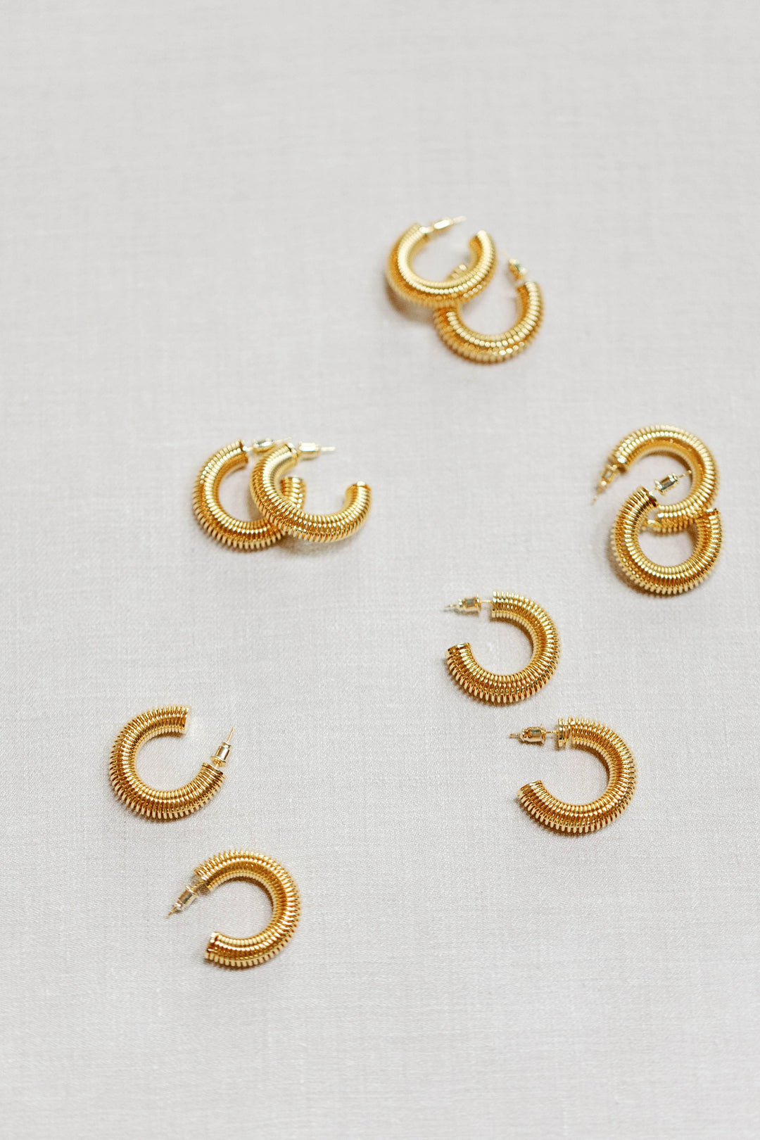 Gold Coil Hoop Earrings