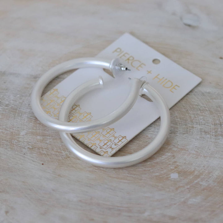Large Silver Everyday Hoops